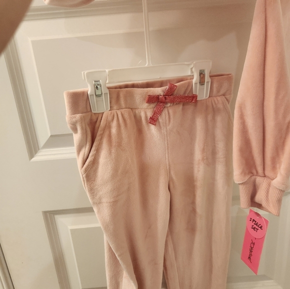 Girls Outfit Set Size 6 Betsey Johnson Pink Bow NWT Joggers Sweatshirt #H254 - Picture 2 of 5